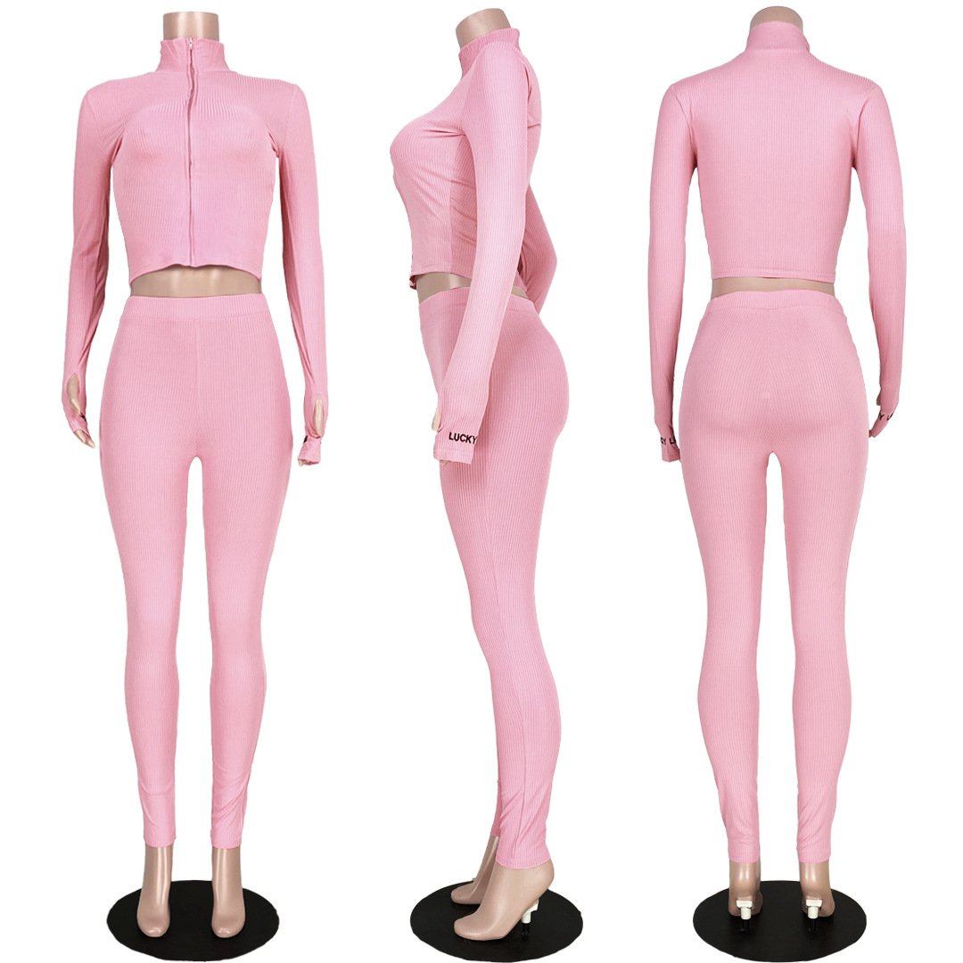 Ladies Two Pcs Pants Outfits Tracksuit Woman Loungewear Sports Jogger Lucky Label Women Set Gym Wear 2 Piece Yoga Women's Sets