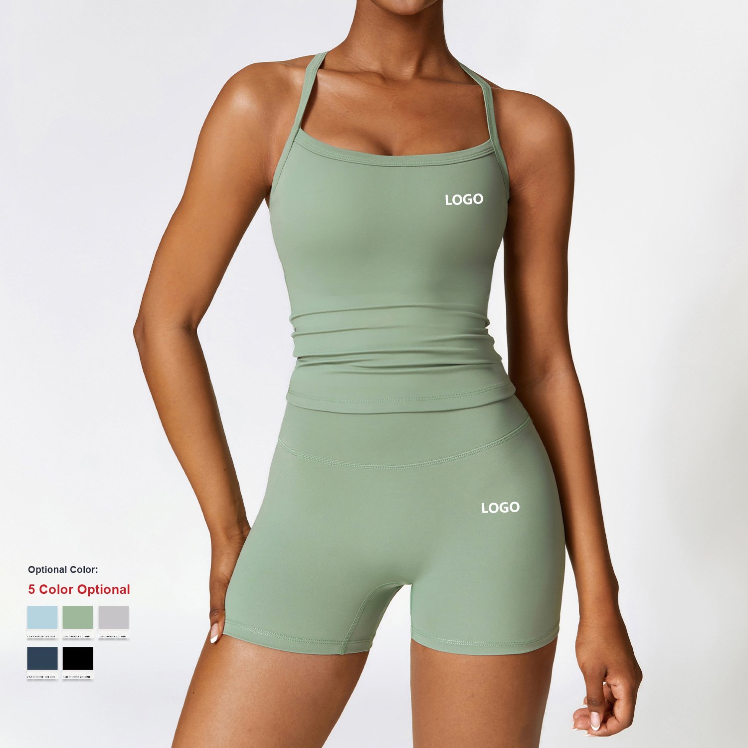 Custom Wholesale Solid Color Slim Yoga Short Sleeve Breathable Gym Wear Workout Fitness Running Quick Dry Women Sports yoga set