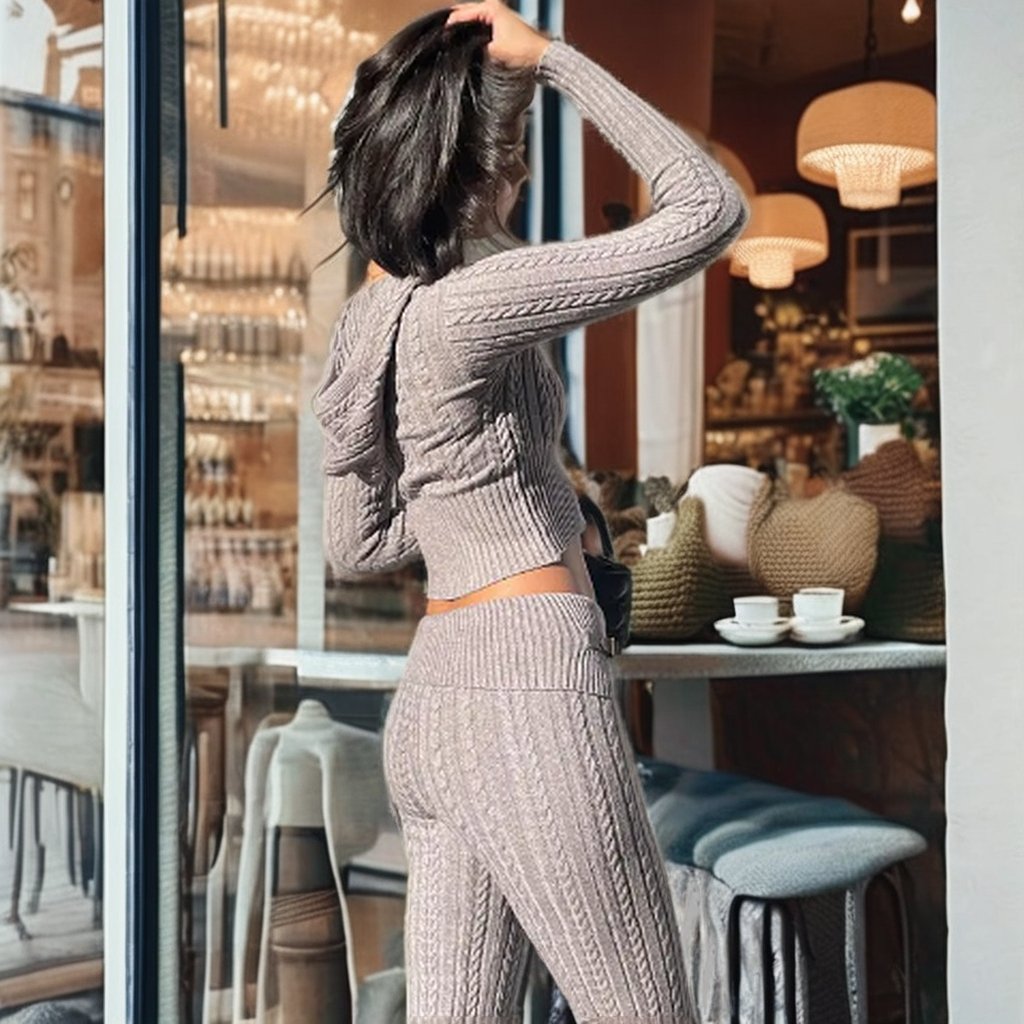 Autumn New Arrival Customizable OEM Women's Loose Fit Long Sleeve Sweatshirt Sets Solid Plain Cotton Zip Hoodie Logo Decoration