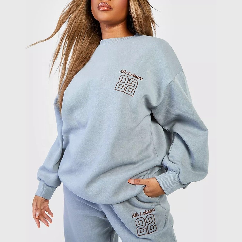 Hot sale new style cotton embroidery logo fleece shirts custom logo wholesale women's tracksuits Hoodies jogger sets