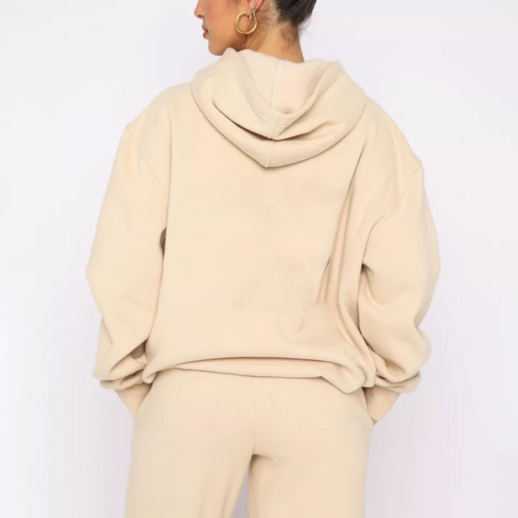 custom heavyweight streetwear drop shoulder blank hoodies and sweatpants fleece tracksuits oversized sweatsuit set women's sets