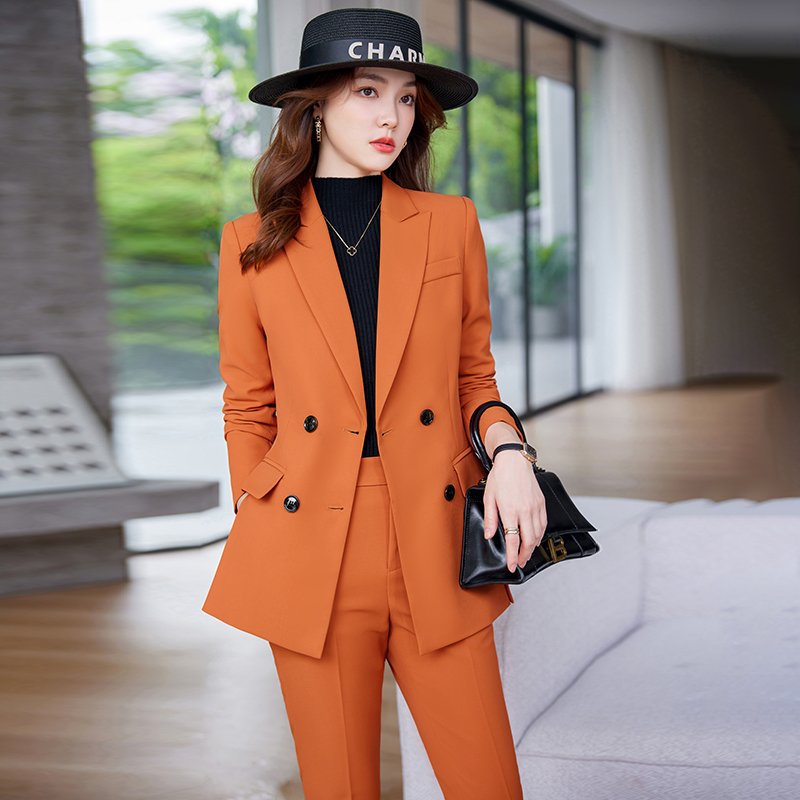 High quality women's business commuting jacket, fashionable casual suit, two-piece pants, office tailcoat set