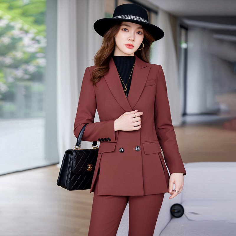 High quality women's business commuting jacket, fashionable casual suit, two-piece pants, office tailcoat set