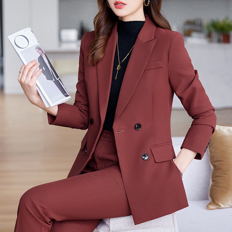 High quality women's business commuting jacket, fashionable casual suit, two-piece pants, office tailcoat set