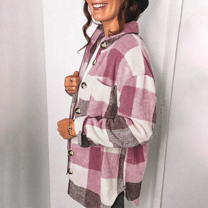 Winter jacket New arrivals thick women long sleeve tops plaid shirt plus size women's blouses & shirts