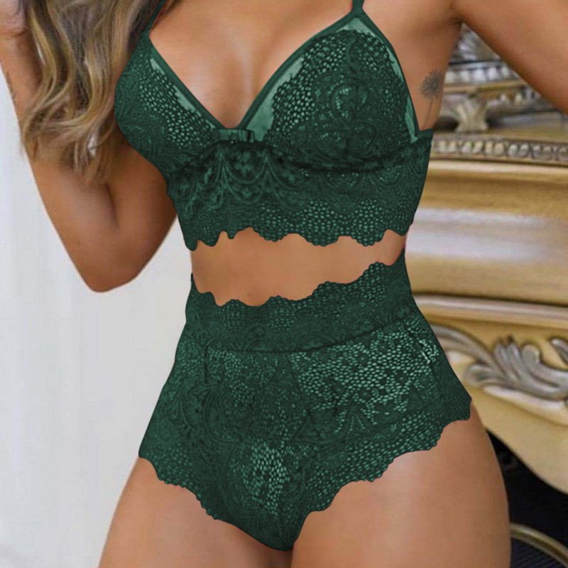 hot selling Sexy Lingerie Women's Plus Size Lace Bra Set Backless Tank Top Sexy Panties and Bra Set