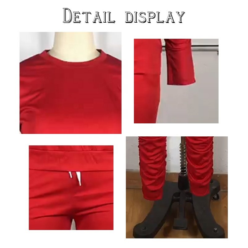 Wholesale Sets Womens Clothing High Quality Fall Womens Clothing Custom Logo Stacked Pants Set