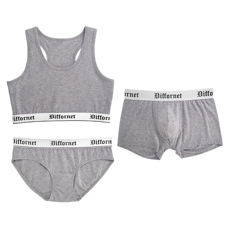 Women's Unlined Bra And Panties Logo Elastic Band Without Steel Ring Sports Bra Brief Sets