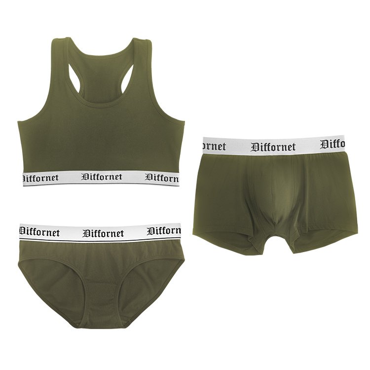 Women's Unlined Bra And Panties Logo Elastic Band Without Steel Ring Sports Bra Brief Sets