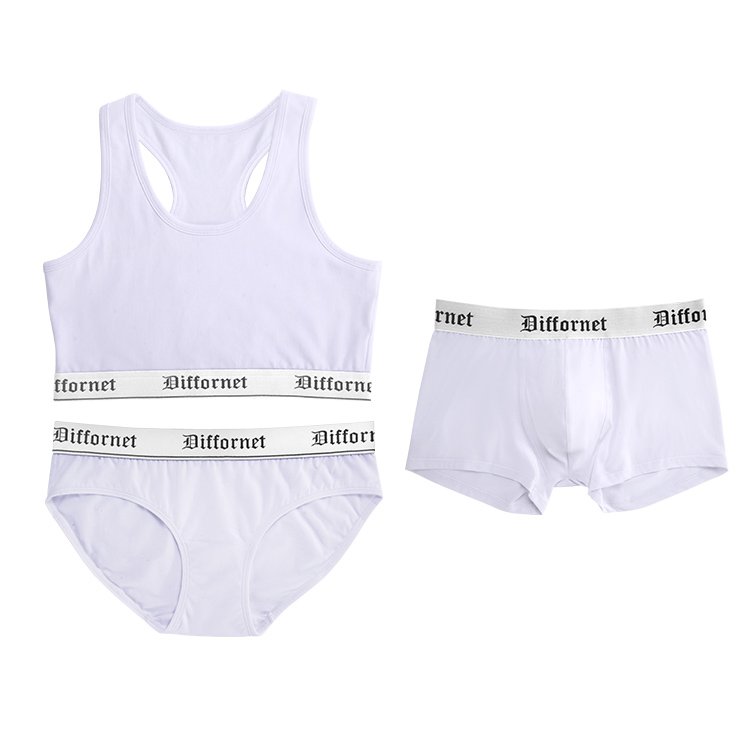 Women's Unlined Bra And Panties Logo Elastic Band Without Steel Ring Sports Bra Brief Sets