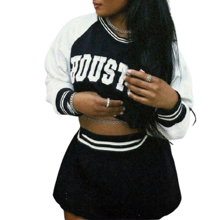 DG092281 Fall 2024 women clothes fashion baseball top and Skirt two-piece women's sets