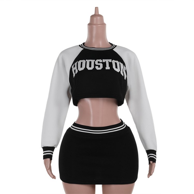 DG092281 Fall 2024 women clothes fashion baseball top and Skirt two-piece women's sets