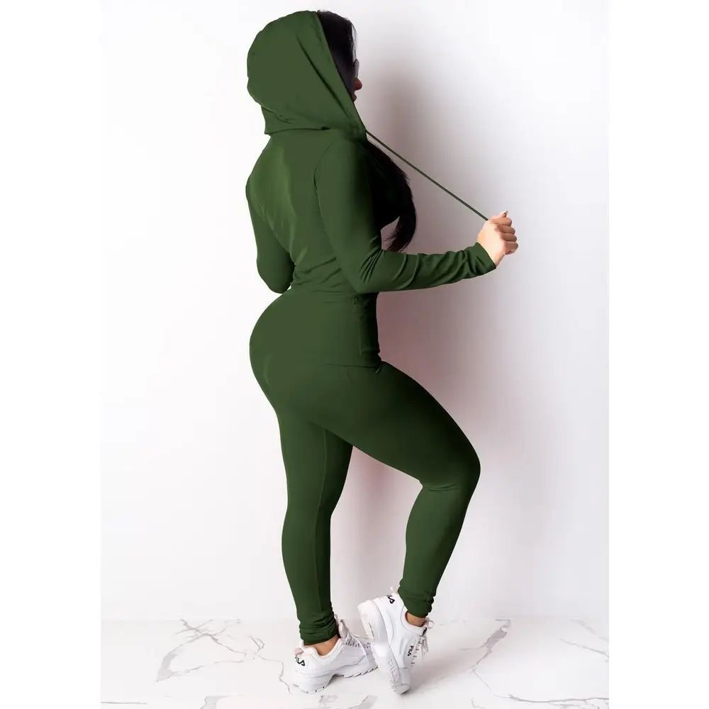 New Product Ideas 2024 Custom Logo Fitness Tight Leggings Type Trousers And Zip Up Hoodie 2 Piece Set Tracksuits Women's Sets