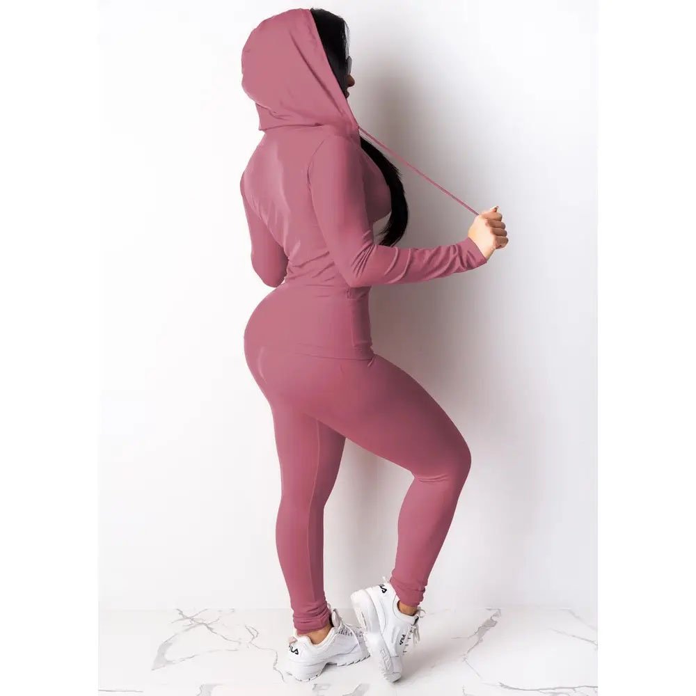 New Product Ideas 2024 Custom Logo Fitness Tight Leggings Type Trousers And Zip Up Hoodie 2 Piece Set Tracksuits Women's Sets