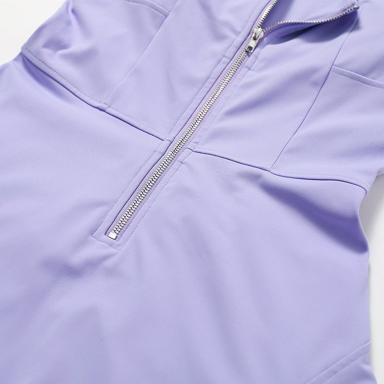 YIYI Sportswear Manufacturer With Padded Tennis Wear Sexy Half Zipper Sleeveless Workout Rompers Quick Dry Sport Wear Woman Sets
