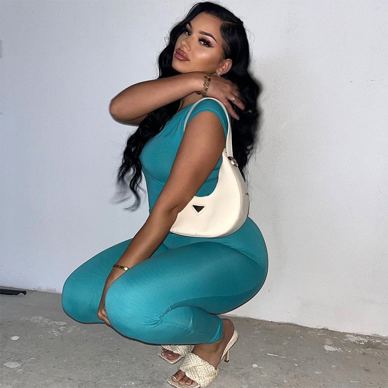 Custom Women's Clothing Casual Outfits Loungewear Solid Short Sleeve Top And Sports Pants 2 Two Piece Jogger Set Women Clothes