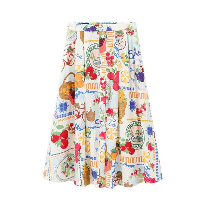 TZ1276 New 2024 European Chic Summer Design Sweet Print Tank Top And Skirt Set Women 2 Pieces Sets 8