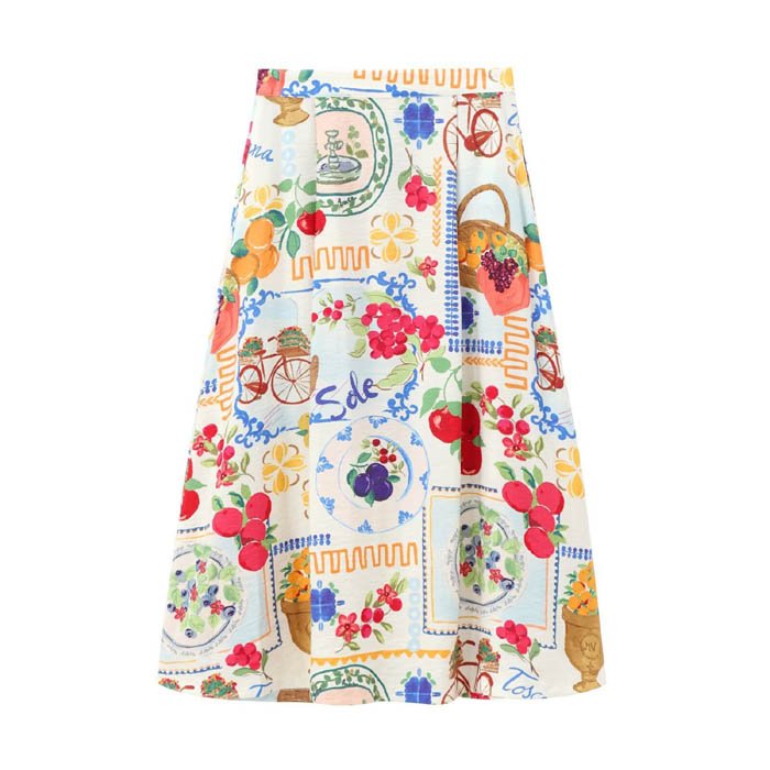 TZ1276 New 2024 European Chic Summer Design Sweet Print Tank Top And Skirt Set Women 2 Pieces Sets 8