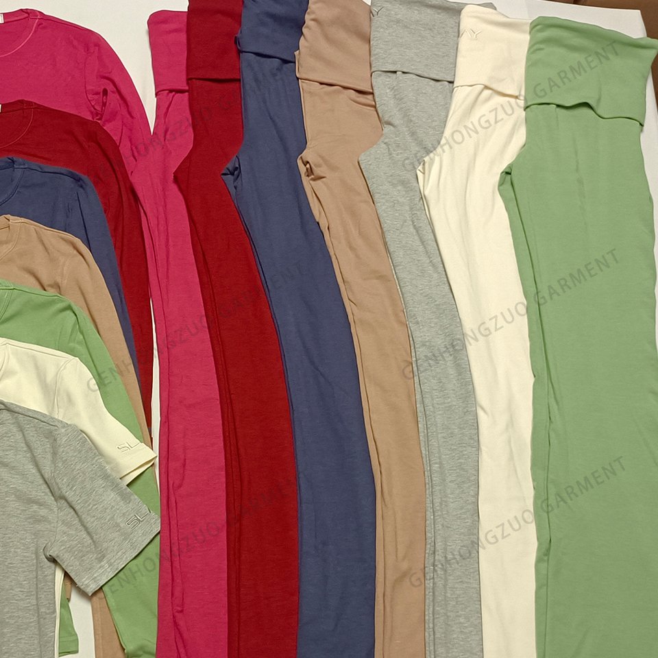 Clothing Manufacturers Raglan sleeves Flare Pants Yoga Sets Crop T Shirt Fold Over Short Outfit Women Loungewear Two PIece Set