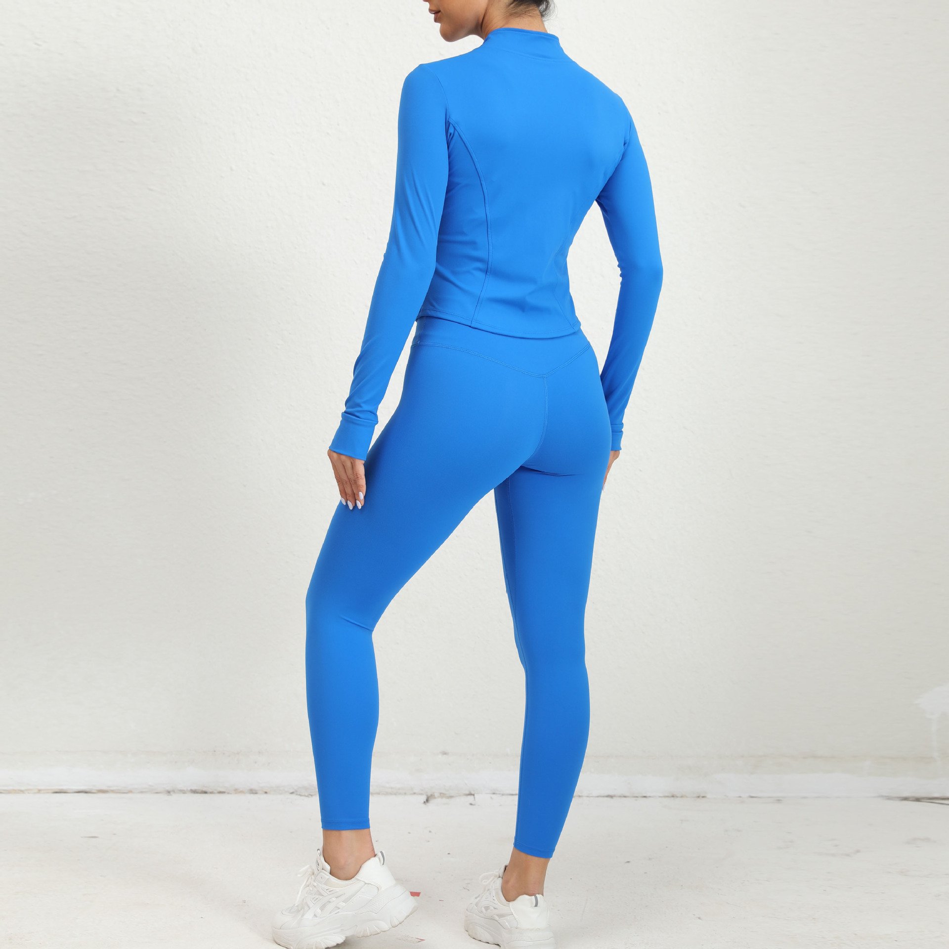 Women 3 Pieces Naked Feel Workout Yoga Set Lady Sexy High Waist Fitness Suit Female Tight Shockproof Gym Set