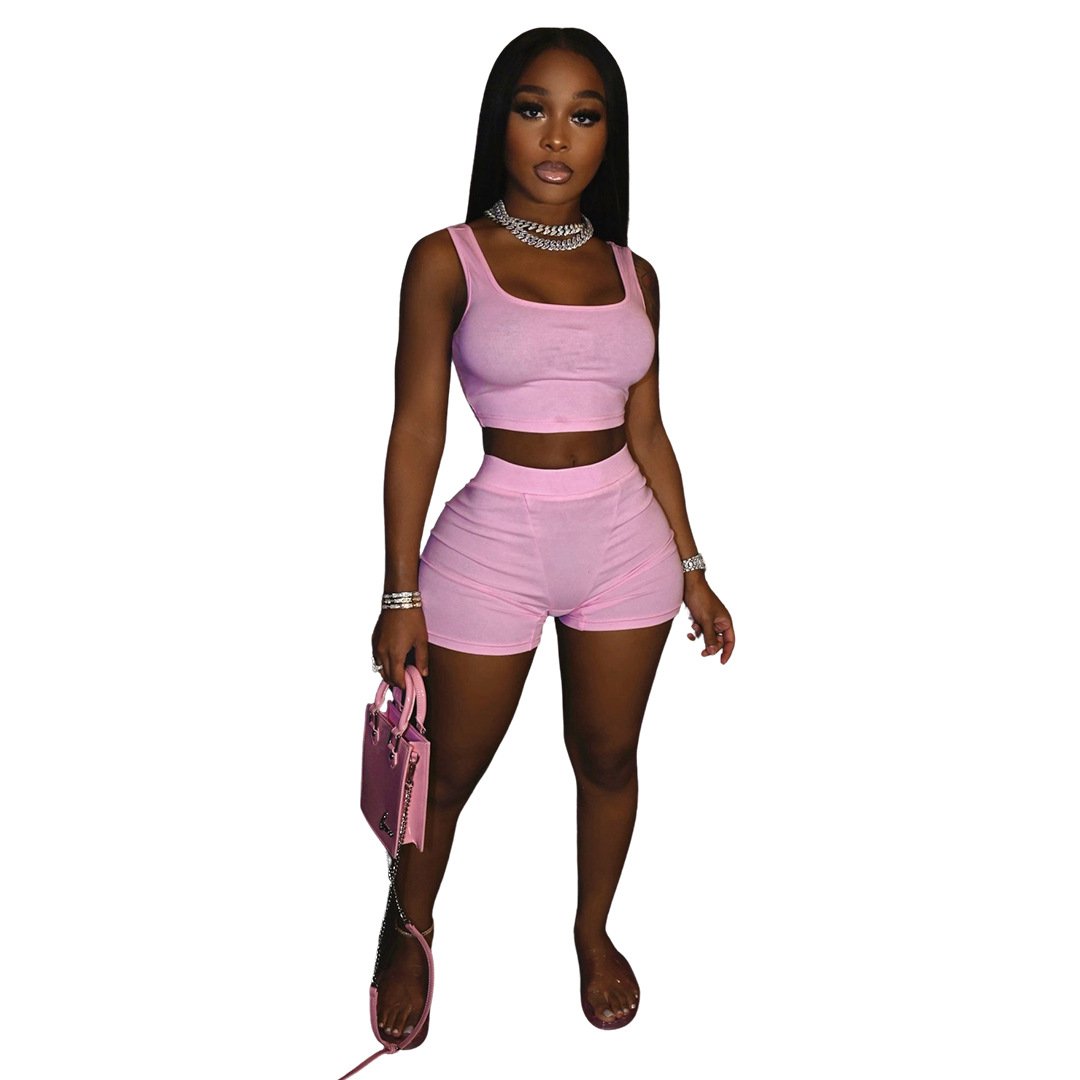 Custom Streetwear Women Clothing Women Sets Two Piece 2023 Summer Tank Top 2 Two Pieces Biker Ladies Shorts Set for Women