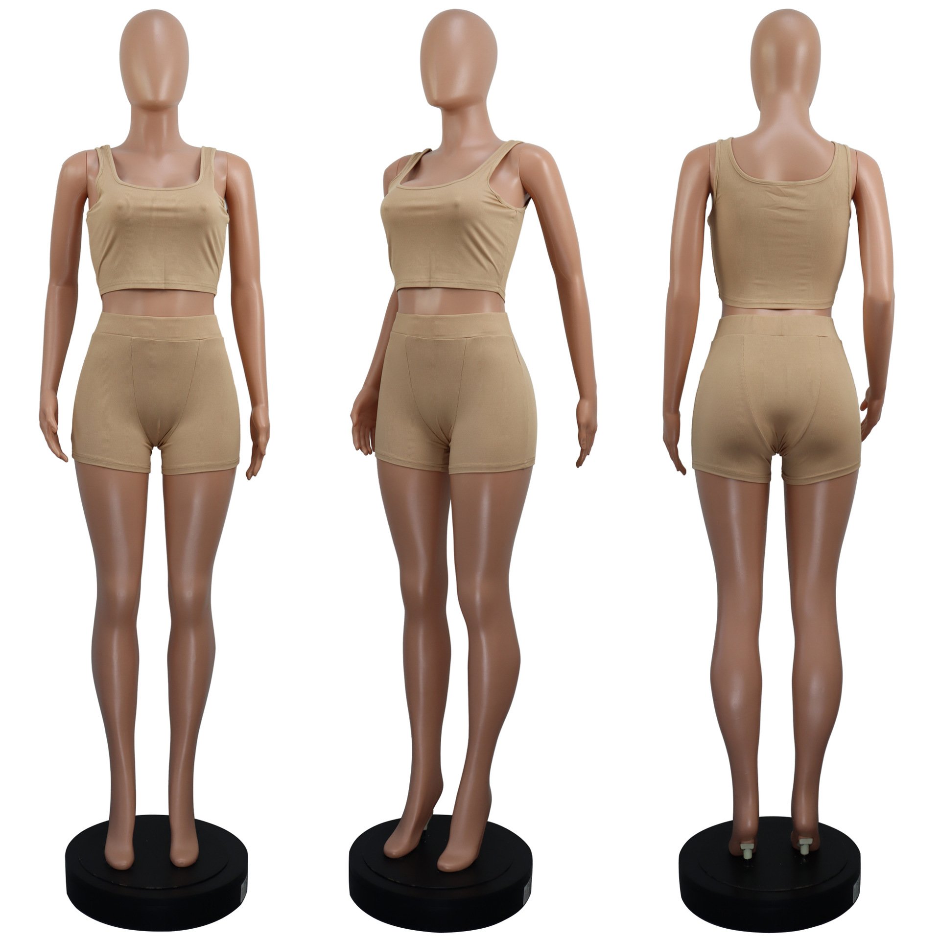 Custom Streetwear Women Clothing Women Sets Two Piece 2023 Summer Tank Top 2 Two Pieces Biker Ladies Shorts Set for Women