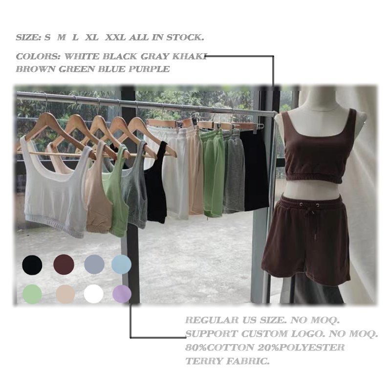 New Hot Summer Sleeveless Crop Top Set Women Skinny Tennis Two Piece Sports Wide Leg Plus Size Women's Short Sets