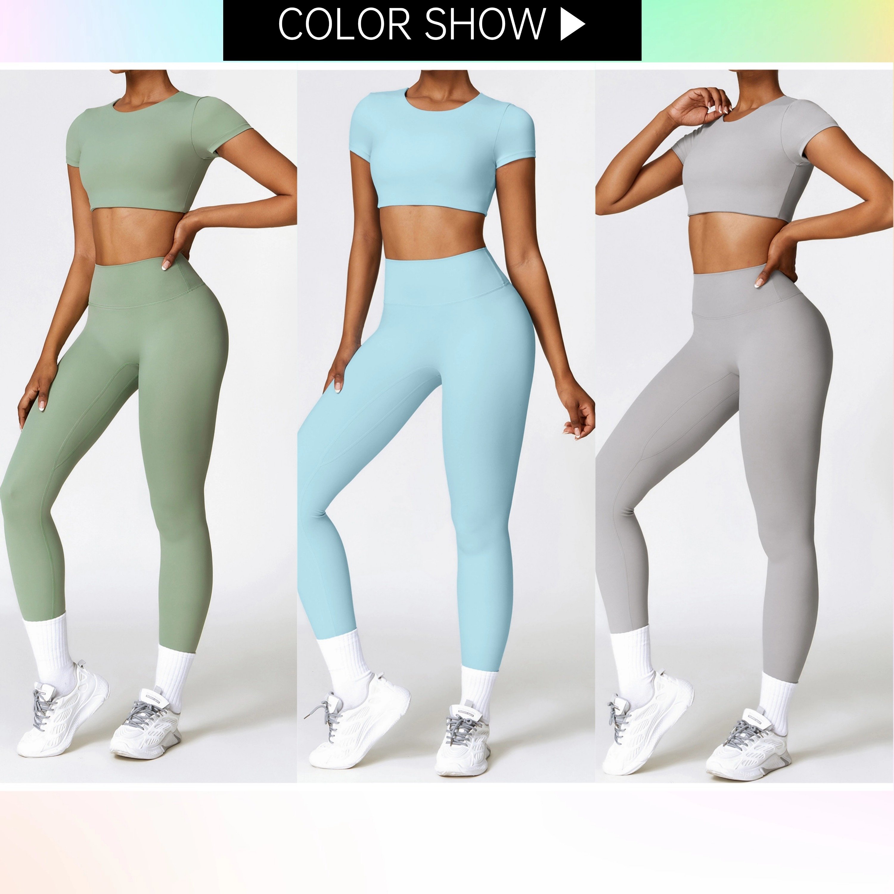 2pieces Sets Fashion women seamless gym wear women workout tracksuit active wear gym fitness set
