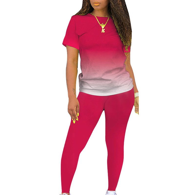 Hot Sell Short Sleeve Women Sportswear Set Two Piece Set Custom Logo Plus Size Tracksuits Outfits 2 Piece Set Sports Jogger