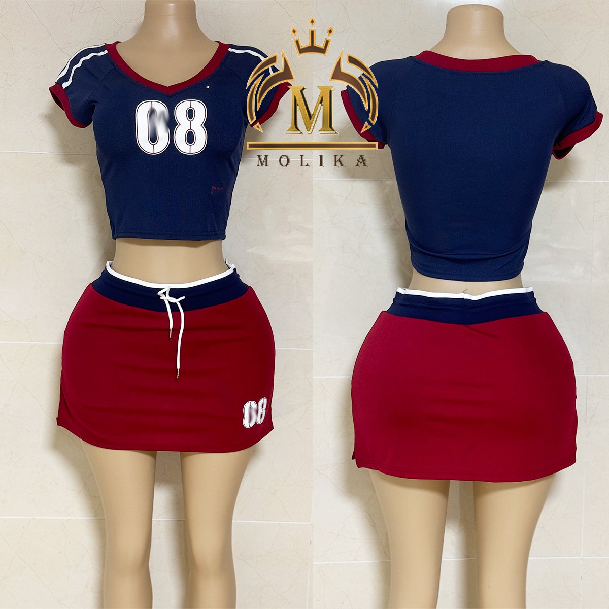 New Trendy Women Cute Sets Print Jersey Shirts Crop + Skirt Shorts 2 Piece Sets Girls Y2K Two Piece Jersey Shorts Sets For Women