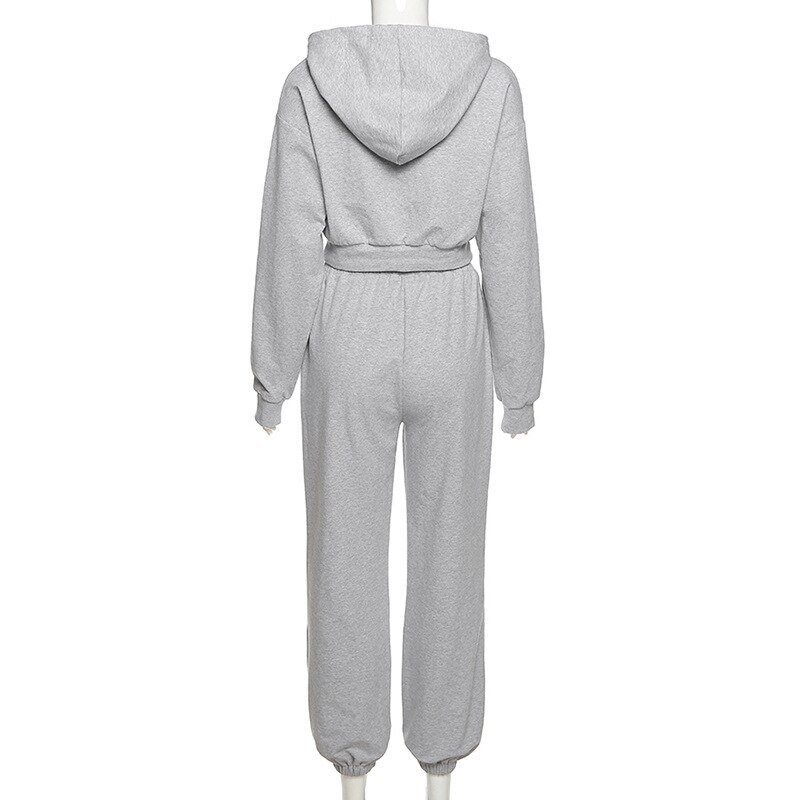 2024 New Boxy Sports Blank Pullover Outfits Plain Custom Sublimation Logo Gym Short Hoodie Sweatshirt Plus Size Women'S Sets