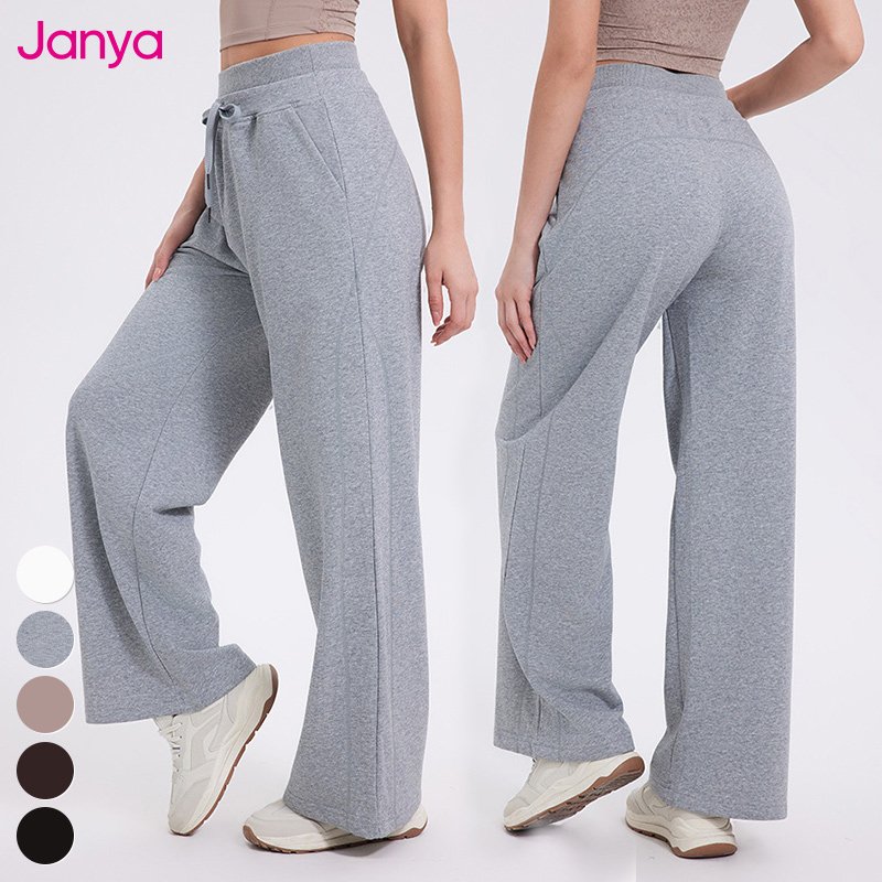 Casual Running Sweatpants Athletic Jogger Pants Drawstring Double Layer High Waist Fitness Pants Sports Sweatpants For Women