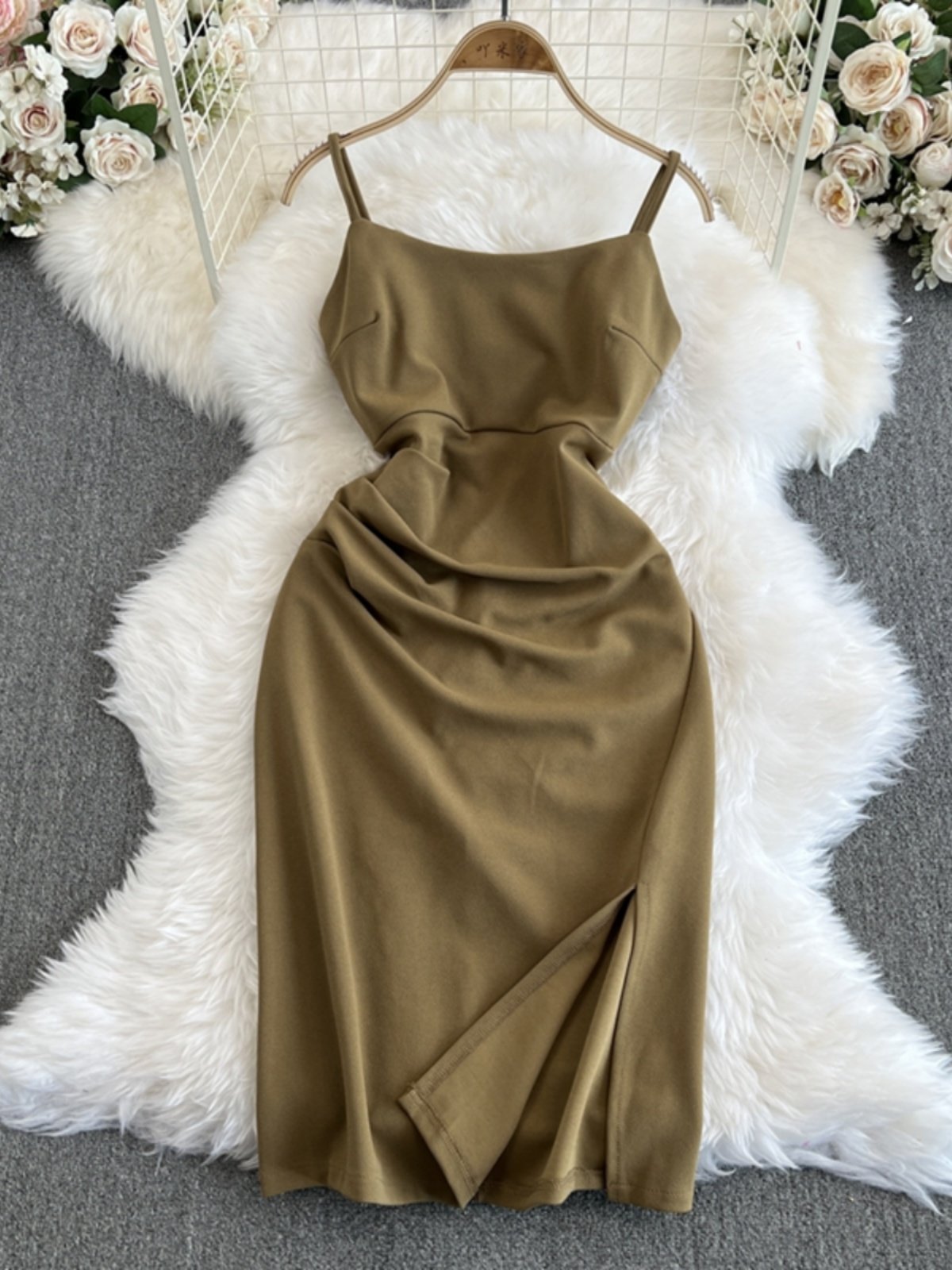 Boutique Wholesale 2024 Autumn New Fashionable French Style Coat Strap Dress Women's Set