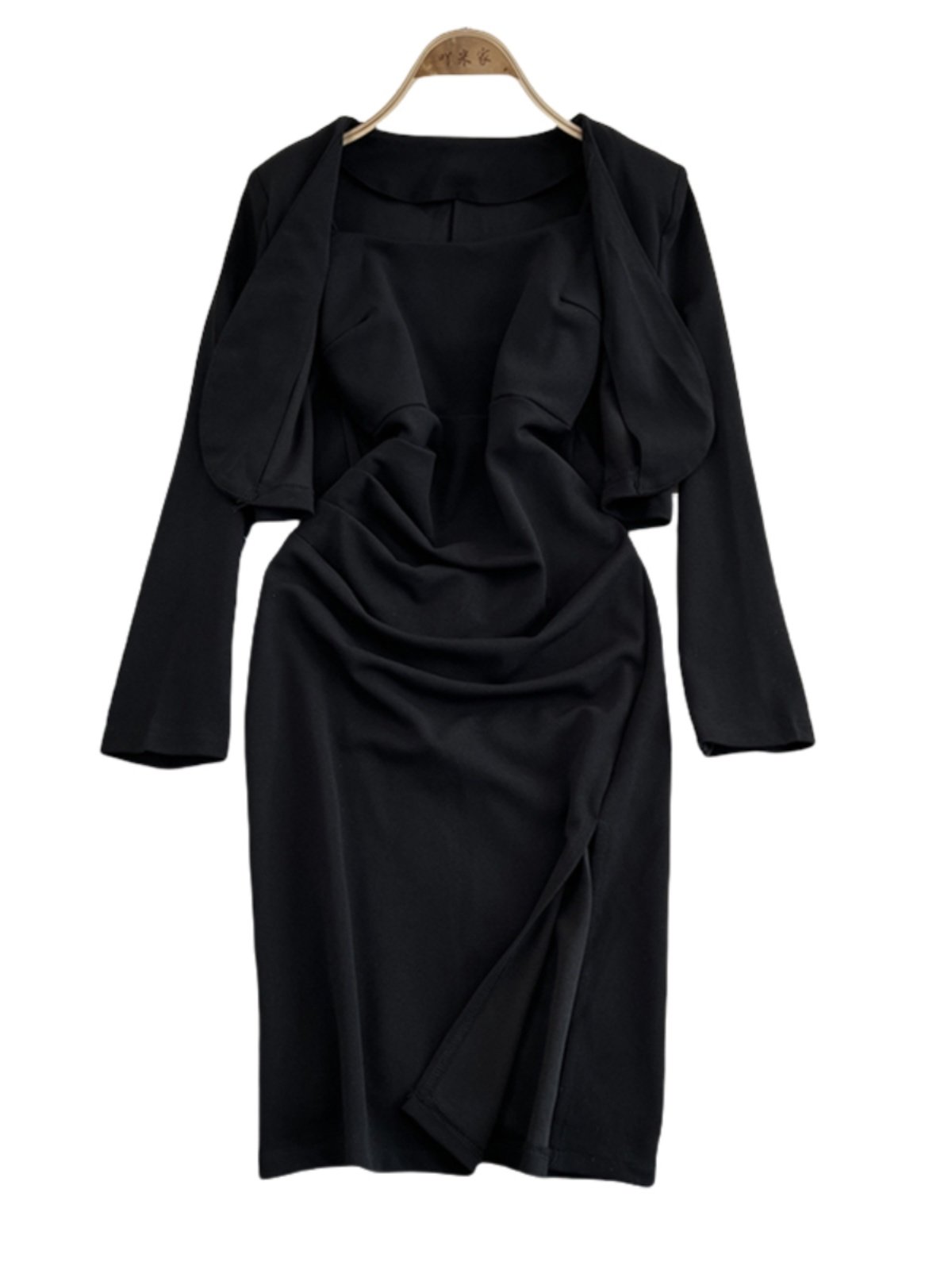 Boutique Wholesale 2024 Autumn New Fashionable French Style Coat Strap Dress Women's Set