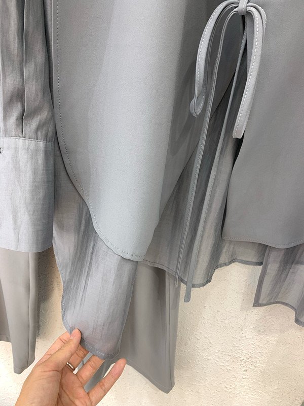 Wholesale 2023 Summer New Causal Loose Style Lace Up Shirt Top Straight Sleeve Suit Wide Leg Pants Two Piece Women's Set