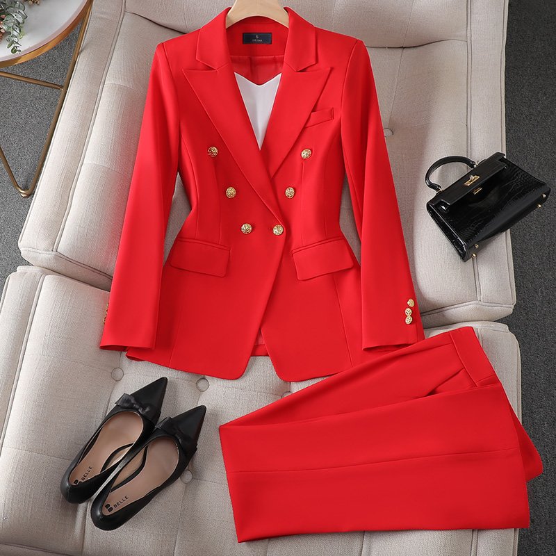 High quality 2024 spring fashion design women's pants office set two-piece women's business suitblazers ladies women
