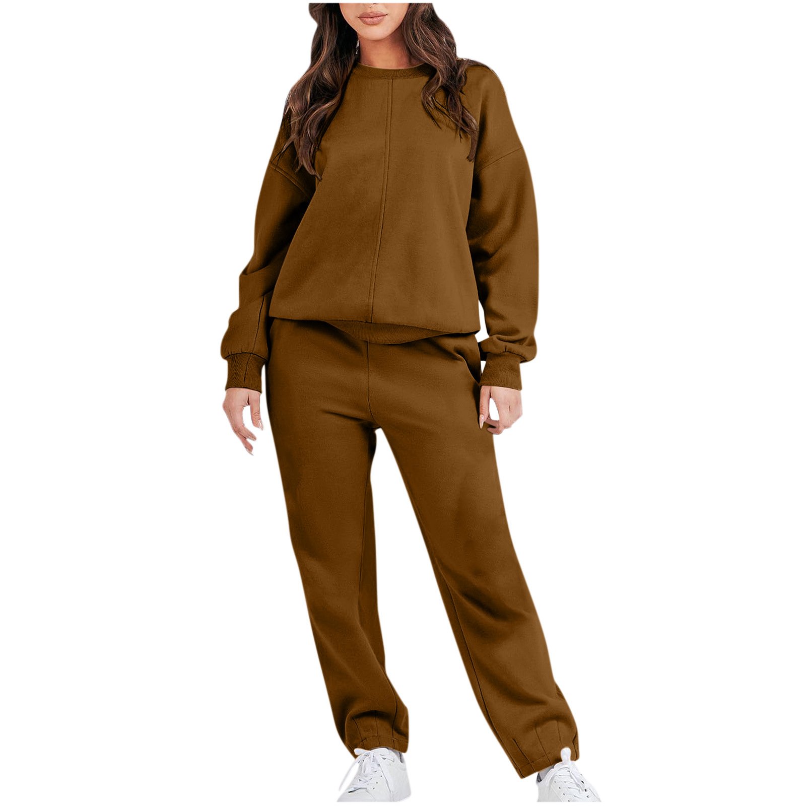 Hot Sell Plus Size Blank Sports Crewneck Pullover Custom Logo Autumn Winter Gym Sexy Tracksuits 2 Piece Elegant Women'S Sets