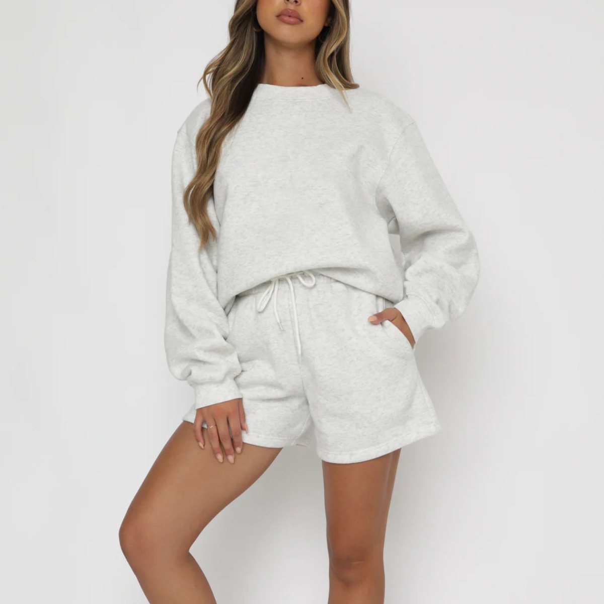 New Design 2024 Girl Short Pants Plus Size 2 Piece Set Sportswear Custom Logo Tracksuits Long Sleeves Outfits Jogger Women Set