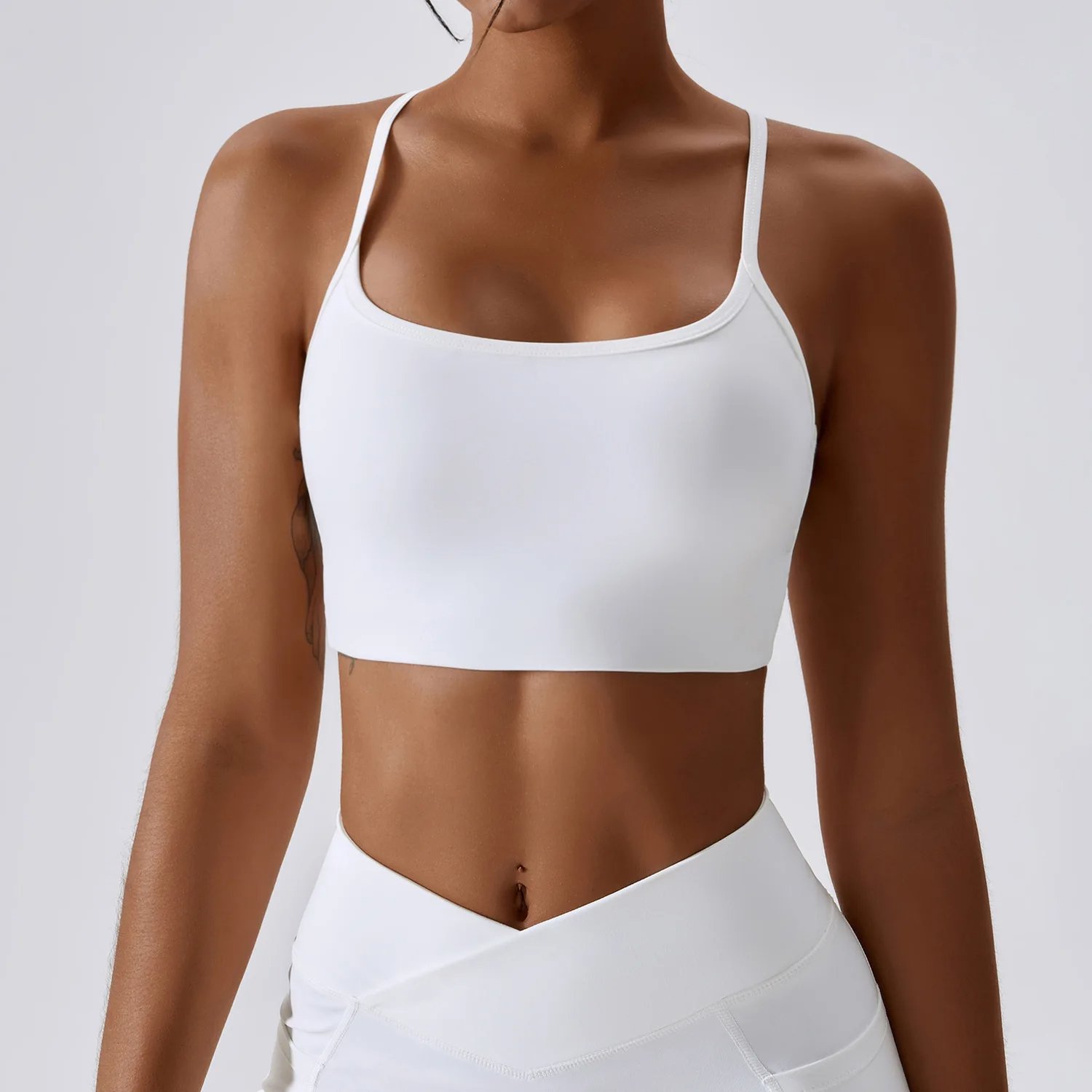 Women Halter Top Cross High Waist Yoga Suit Lady Beauty Back Bra Scrunch butt Tights Gym Bodysuit Female Crop Loose Sports Shirt