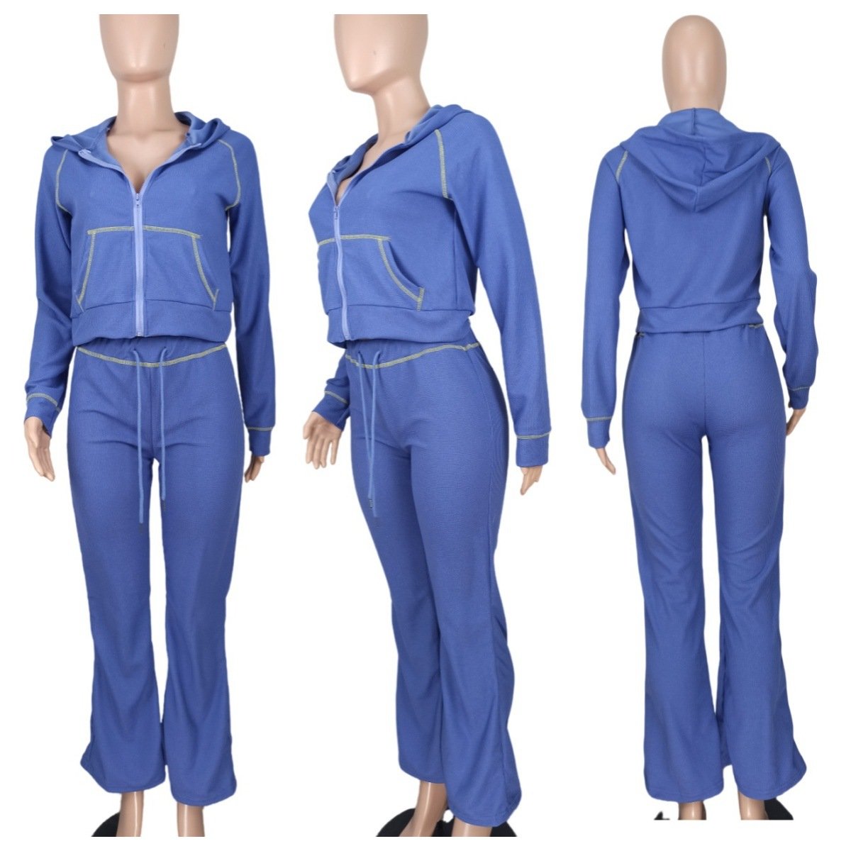 In Stock Fast And Light Custom Logo 2024 Spring And Fall Women'S Clothing Sweaters And Zip Hoodies Two Piece Women'S Sets