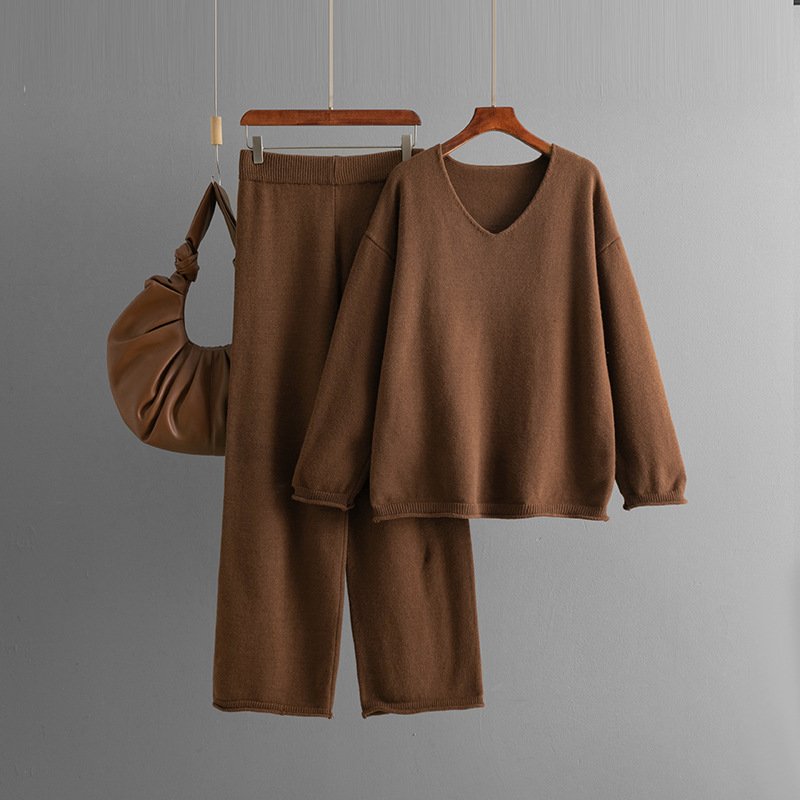 Factory Direct Customized Luxury Women's Sweater Long Skirt Sets Breathable Pure Cashmere Solid Color Elegant Casual Printed