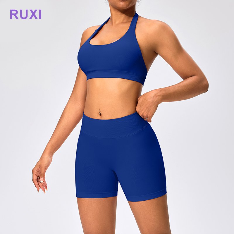 Woman Gym Fitness Set Seamless High Waist 2 Piece Shorts Set For Women Hip Lift Gym Set Women