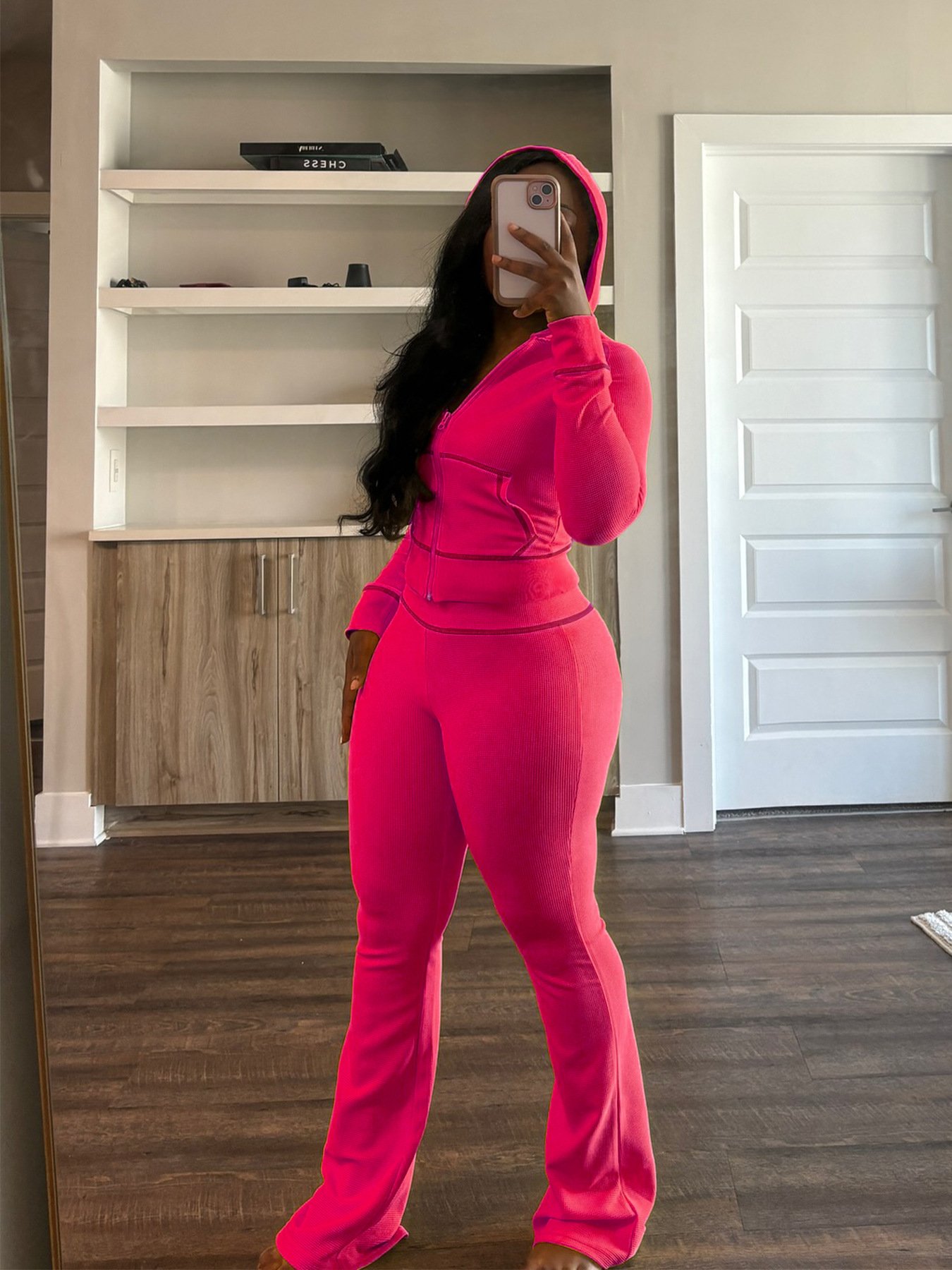 PASUXI New Arrival High Waisted Breathable Hooded Woman Pants Set Fitness Set Clothing Custom Long Sleeve Women Set