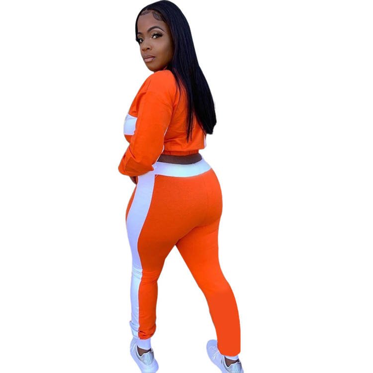 Hot Sale Sportswear letter printing Women's fashion casual hot style monogrammed zipper two-piece suit