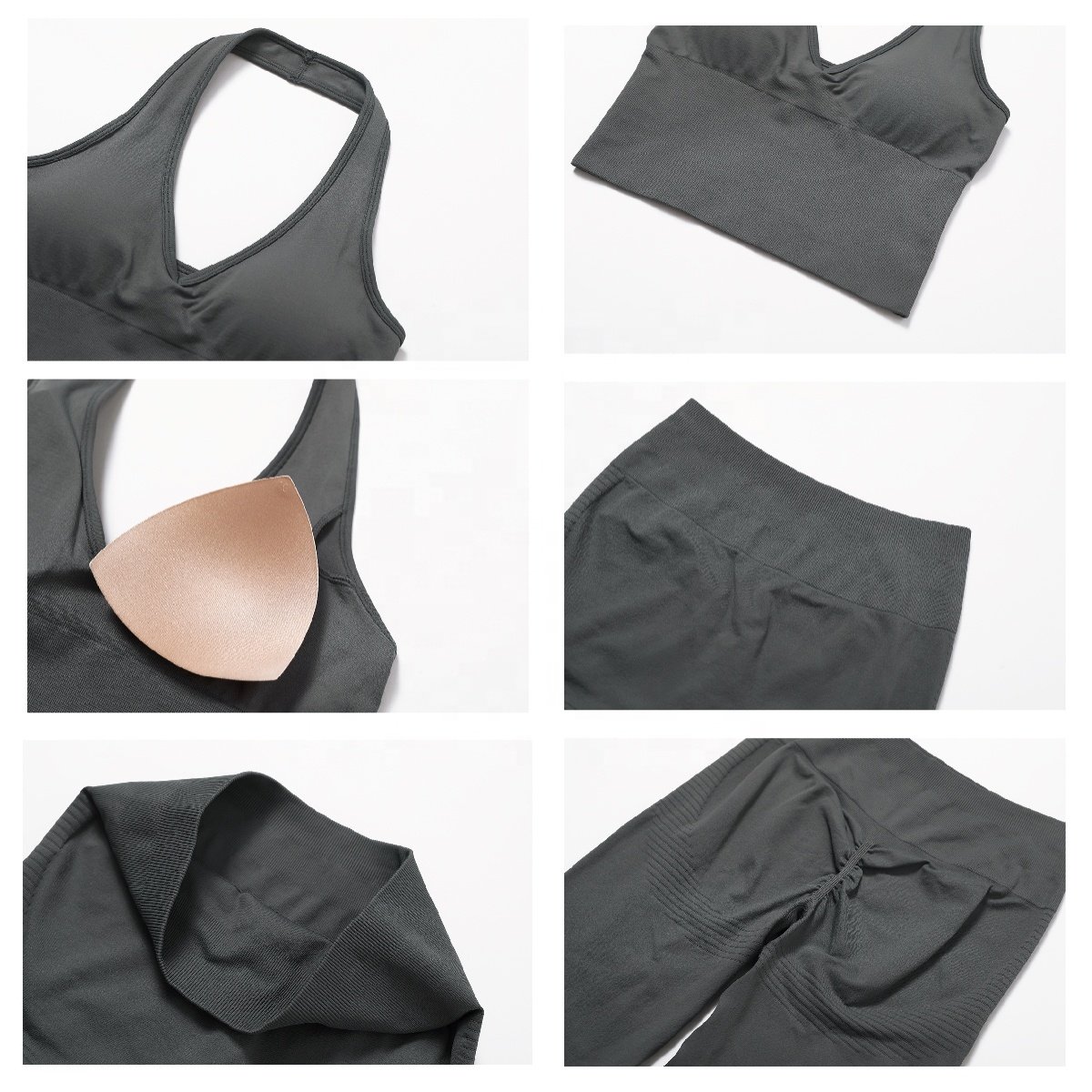 Private Label Women's Ribbed Seamless Yoga Sets 5 pcs Free Matching Workout Outfits Stretchy Sports Apparel Gym Fitness Set