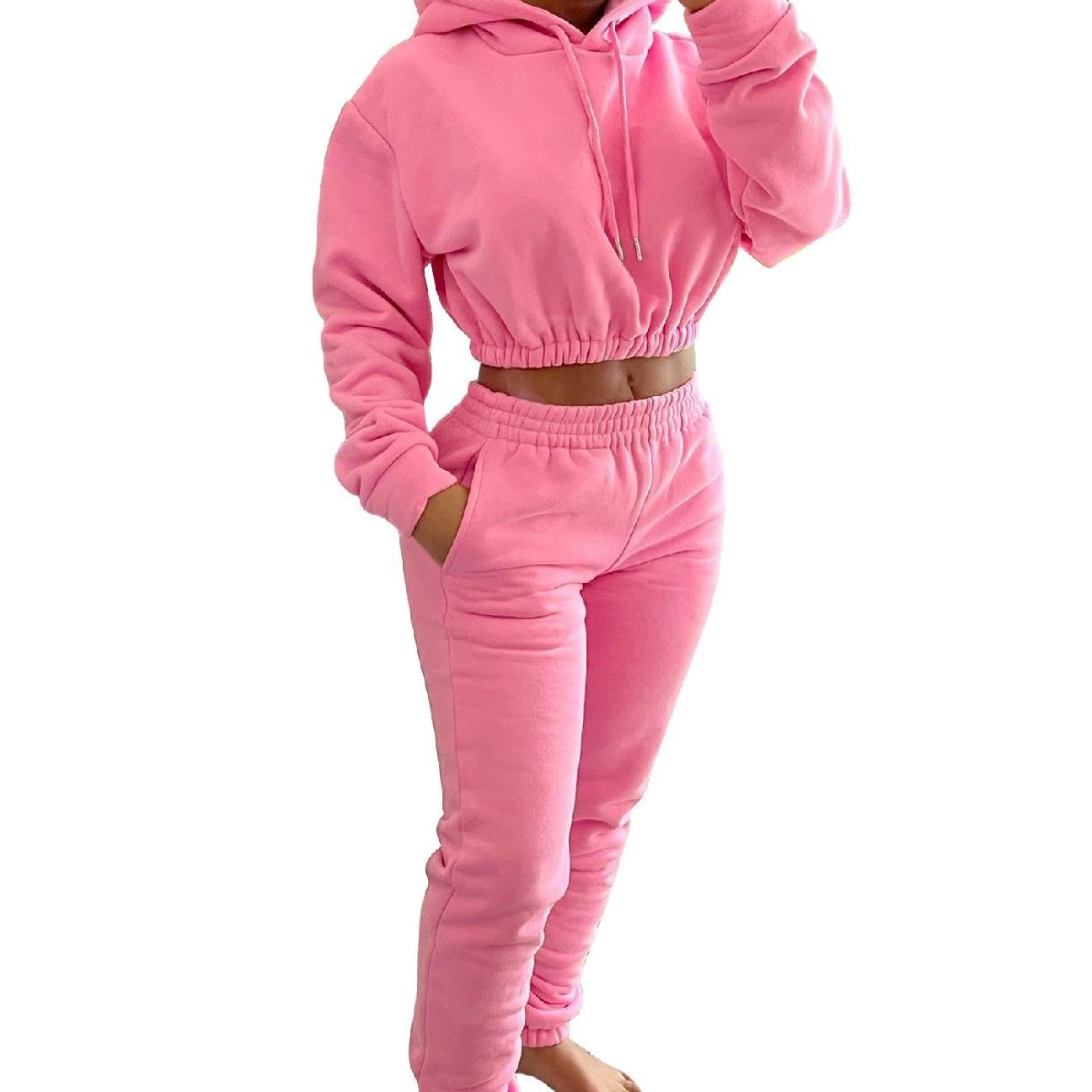 2023 women training jogging wear 2 piece sweatpants and half zipper hoodie set ensemble jogging female high quality jogger set