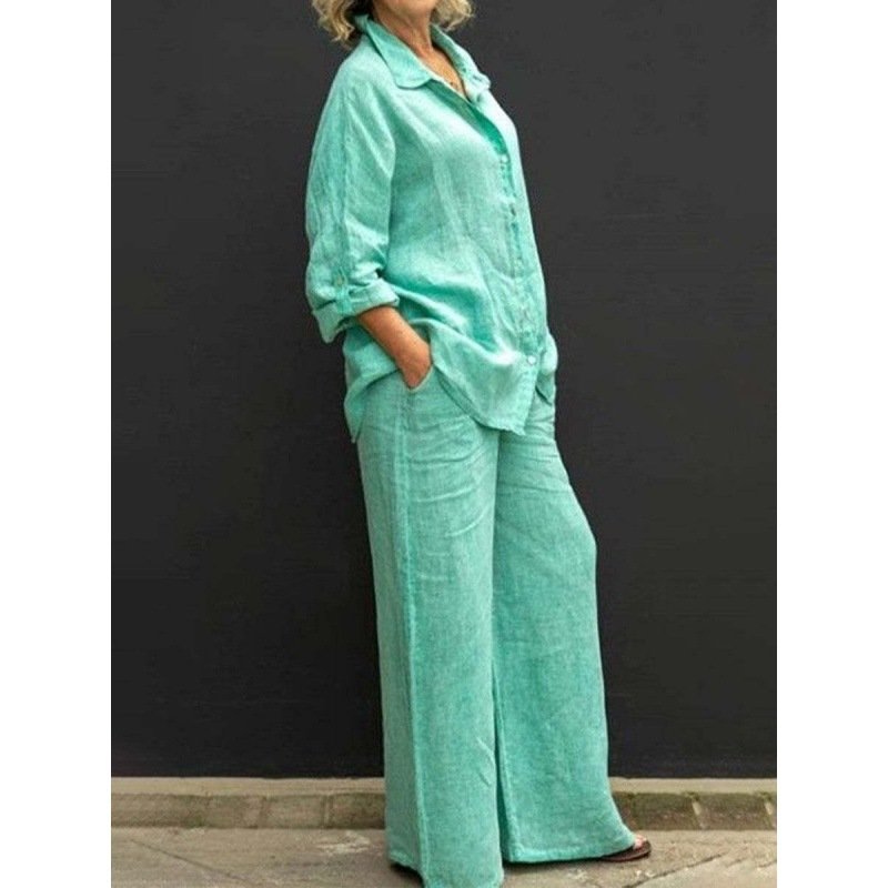Dropshipping products spring fall women's shirt pants sets ladies clothes casual urban plus size two piece set women clothing