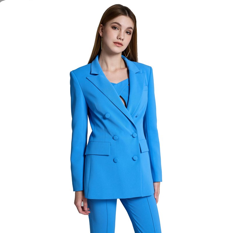 Custom High Quality Irregular Hollow Out Blazer Straight Baggy Pants Casual Business Three-pieces Set Women's Suits Blazer