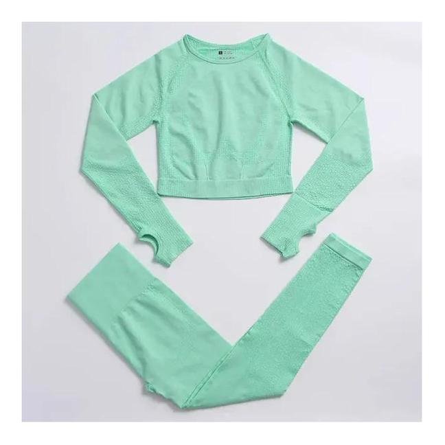 Yoga Set Leggings With Pockets Pink Workout Clothing ensemble pour femme Spandex Crop Top Booty Mesh Workout Set Women