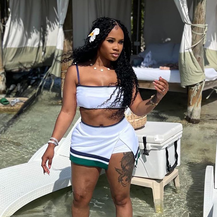 Kliou K24S46163 Summer beach wear Skirts Sets Ctop Tops +Split Skirt 2 Piece Set Women Sexy Women's Set